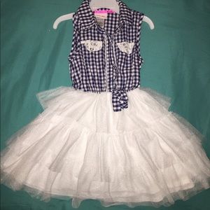 Fun Girl Diamond Tank Top Dress w/Glitter Ruffles